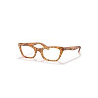 Ray-Ban Eyeglasses Woman Lady Burbank Optics - Amber Tortoise Frame Clear Lenses Polarized 49-20