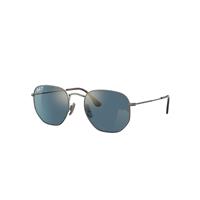 Ray-Ban Sunglasses Unisex Hexagonal Titanium - Gunmetal Frame Blue Lenses Polarized 54-21