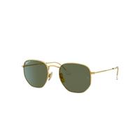 Ray-Ban Sunglasses Unisex Hexagonal Titanium - Gold Frame Green Lenses Polarized 54-21
