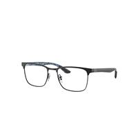 Ray-Ban Eyeglasses Unisex Rb8421 Optics - Black On Blue Frame Clear Lenses Polarized 52-19