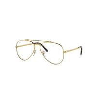 Ray-Ban Eyeglasses Unisex New Aviator Optics - Gold Frame Clear Lenses Polarized 55-14