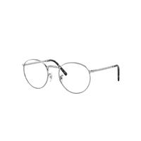 Ray-Ban Eyeglasses Unisex New Round Optics - Silver Frame Clear Lenses Polarized 47-21
