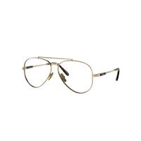 Ray-Ban Eyeglasses Unisex Aviator II Titanium Optics - Gold Frame Clear Lenses Polarized 55-14
