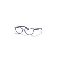 Ray-Ban Eyeglasses Children Rb1612 Optics Kids - Turquoise On Violet Frame Clear Lenses Polarized 48-15