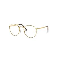 Ray-Ban Eyeglasses Unisex New Round Optics - Gold Frame Clear Lenses Polarized 53-21