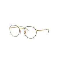 Ray-Ban Eyeglasses Unisex Jack Optics - Gold Frame Clear Lenses Polarized 51-20