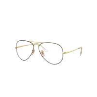 Ray-Ban Eyeglasses Unisex Aviator Optics - Gold Frame Clear Lenses Polarized 55-14