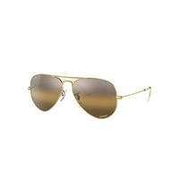 Ray-Ban Sunglasses Unisex Aviator Chromance - Gold Frame Brown Lenses Polarized 55-14