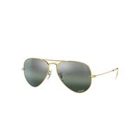 Ray-Ban Sunglasses Unisex Aviator Chromance - Gold Frame Silver Lenses Polarized 58-14