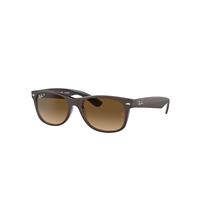 Ray-Ban Sunglasses Unisex New Wayfarer Classic - Brown On Transparent Brown Frame Brown Lenses Polarized 55-18
