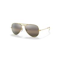 Ray-Ban Sunglasses Unisex Aviator Chromance - Gold Frame Silver Lenses Polarized 62-14