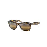 Ray-Ban Sunglasses Unisex Original Wayfarer Chromance - Yellow Havana Frame Brown Lenses Polarized 50-22