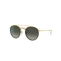 Ray-Ban Sunglasses Unisex Round Double Bridge - Gold Frame Grey Lenses 51-22