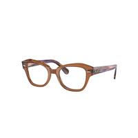 Ray-Ban Eyeglasses Unisex State Street Optics - Striped Violet Havana Frame Clear Lenses Polarized 48-20