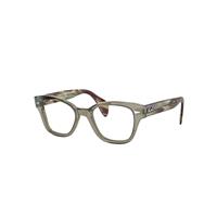 Ray-Ban Eyeglasses Unisex Rb0880 Optics - Striped Green Havana Frame Clear Lenses Polarized 52-19