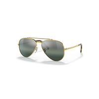Ray-Ban Sunglasses Unisex New Aviator Polarized+ Lenses - Gold Frame Blue Lenses Polarized 55-14