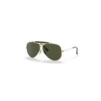 Ray-Ban Sunglasses Unisex Shooter - Gold Frame Green Lenses 58-09