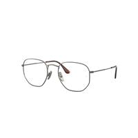 Ray-Ban Eyeglasses Unisex Hexagonal Titanium Optics - Gunmetal Frame Clear Lenses Polarized 51-21