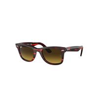 Ray-Ban Sunglasses Unisex Original Wayfarer Bio-based - Striped Red Frame Brown Lenses 50-22