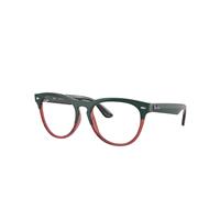 Ray-Ban Eyeglasses Unisex Iris Optics - Dark Green On Transparent Light Red Frame Clear Lenses Polarized 54-18