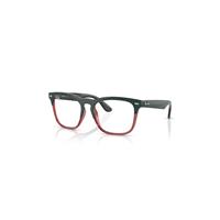 Ray-Ban Eyeglasses Unisex Steve Optics - Dark Green On Translucent Light Red Frame Clear Lenses Polarized 51-18