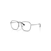 Ray-Ban Eyeglasses Unisex Rb6490 Optics - Black On Silver Frame Clear Lenses Polarized 56-17
