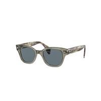 Ray-Ban Sunglasses Unisex Rb0880s - Striped Green Havana Frame Blue Lenses Polarized 52-19