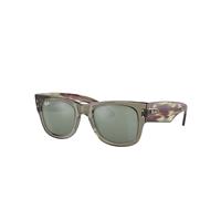 Ray-Ban Sunglasses Unisex Mega Wayfarer - Striped Green Havana Frame Silver Lenses 51-21