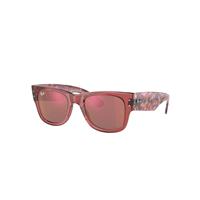 Ray-Ban Sunglasses Unisex Mega Wayfarer - Striped Pink Havana Frame Red Lenses 51-21