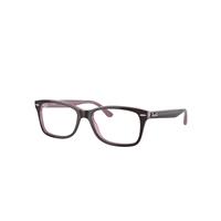 Ray-Ban Eyeglasses Unisex Rb5428 Optics - Brown On Pink Frame Clear Lenses Polarized 55-17