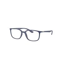 Ray-Ban Eyeglasses Unisex Rb7208 Optics - Blue Frame Clear Lenses Polarized 52-18