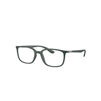 Ray-Ban Eyeglasses Unisex Rb7208 Optics - Green Frame Clear Lenses Polarized 54-18