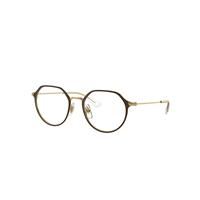 Ray-Ban Eyeglasses Children Jack Optics Kids - Brown On Gold Frame Clear Lenses Polarized 47-18