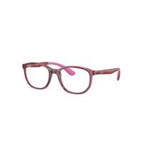 Ray-Ban Eyeglasses Children Rb1619 Optics Kids - Red On Pink Frame Clear Lenses Polarized 49-16