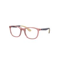 Ray-Ban Eyeglasses Children Rb1620 Optics Kids - Purple On Rubber Cream Frame Clear Lenses Polarized 46-17