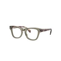 Ray-Ban Eyeglasses Children Rb9707v Optics Kids - Striped Green Havana Frame Clear Lenses Polarized 44-18