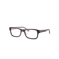 Ray-Ban Eyeglasses Unisex Rb5268 Optics - Brown On Pink Frame Clear Lenses Polarized 50-17