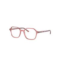 Ray-Ban Eyeglasses Unisex John Optics - Red & Purple Havana Frame Clear Lenses Polarized 49-18