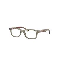 Ray-Ban Eyeglasses Children Rb1531 Optics Kids - Striped Green Havana Frame Clear Lenses Polarized 46-16