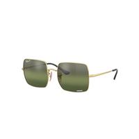 Ray-Ban Sunglasses Woman Square 1971 Chromance - Arista Gold Frame Green Lenses Polarized 54-19