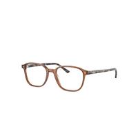 Ray-Ban Eyeglasses Unisex Leonard Optics - Striped Green Havana Frame Clear Lenses Polarized 51-17