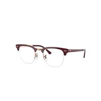 Ray-Ban Eyeglasses Unisex Clubmaster Metal Optics - Bordeaux On Rose Gold Frame Clear Lenses Polarized 50-22