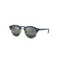 Ray-Ban Sunglasses Unisex Clubround Chromance - Blue Frame Silver Lenses Polarized 51-19