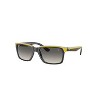 Ray-Ban Sunglasses Unisex Rb4393m Scuderia Ferrari Collection - Grey On Yellow Frame Grey Lenses 56-18
