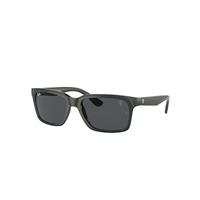 Ray-Ban Sunglasses Unisex Rb4393m Scuderia Ferrari Collection - Green On Black Frame Grey Lenses 56-18