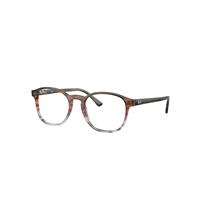 Ray-Ban Eyeglasses Unisex Rb5417 Optics - Striped Brown & Red Frame Clear Lenses Polarized 52-19