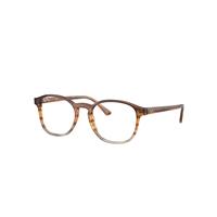 Ray-Ban Eyeglasses Unisex Rb5417 Optics - Striped Brown & Yellow Frame Clear Lenses Polarized 50-19