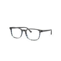 Ray-Ban Eyeglasses Unisex Rb5418 Optics - Striped Grey & Blue Frame Clear Lenses Polarized 54-19