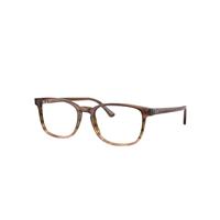 Ray-Ban Eyeglasses Unisex Rb5418 Optics - Striped Brown & Green Frame Clear Lenses Polarized 56-19