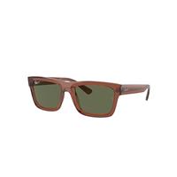 Ray-Ban Sunglasses Unisex Warren Bio-based - Transparent Brown Frame Green Lenses Polarized 57-20